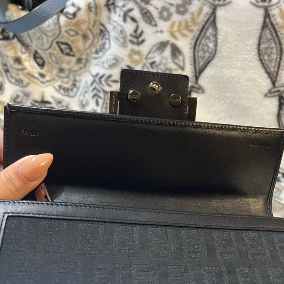 FENDI Zucchino Monogram Canvas Long Bi-Fold Wallet, Black, Vintage - Picture 3 of 15